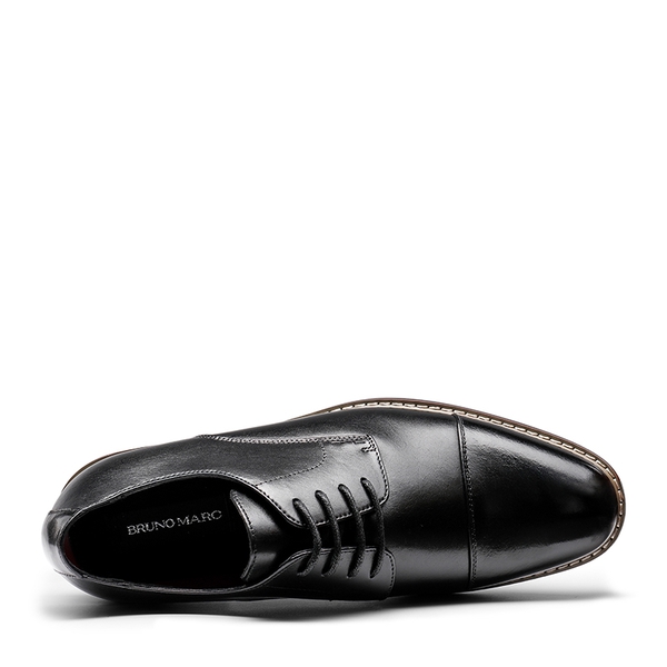 Men's Sophisticated Cap Toe Derby Shoes - BLACK - 3