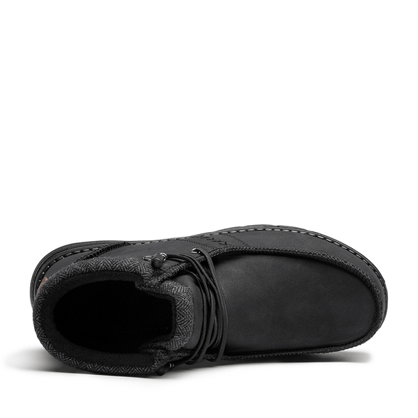 Men's Slip On Winter Loafer Boots - BLACK - 3