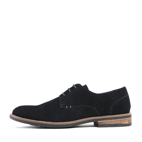 Men's Suede Oxford Dress Shoes - BLACK - 1