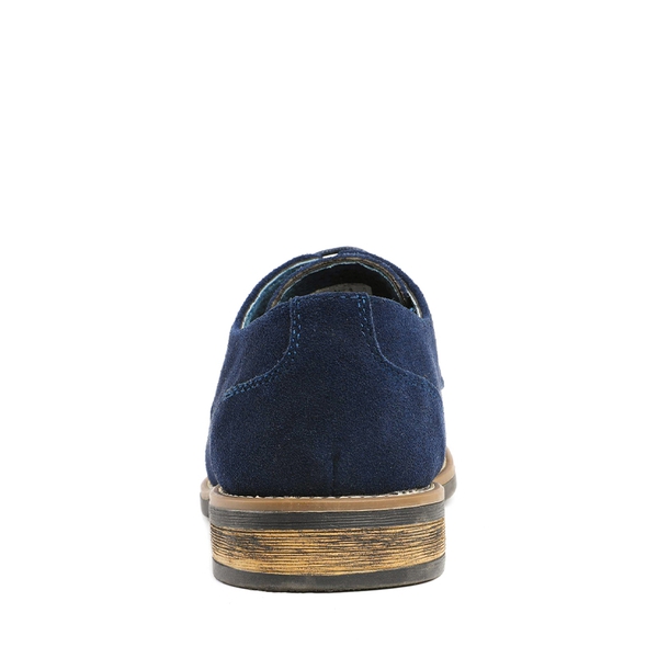 Men's Suede Oxford Dress Shoes - NAVY - 4