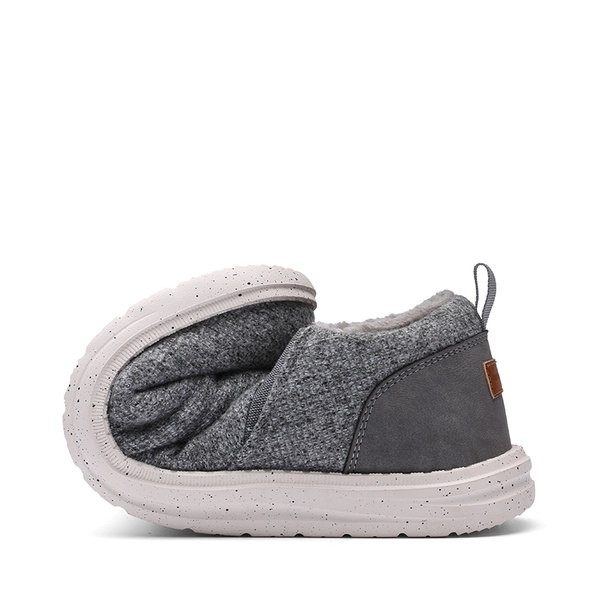 Men's Warm Faux Fur Slip-On Loafers - GREY - 2
