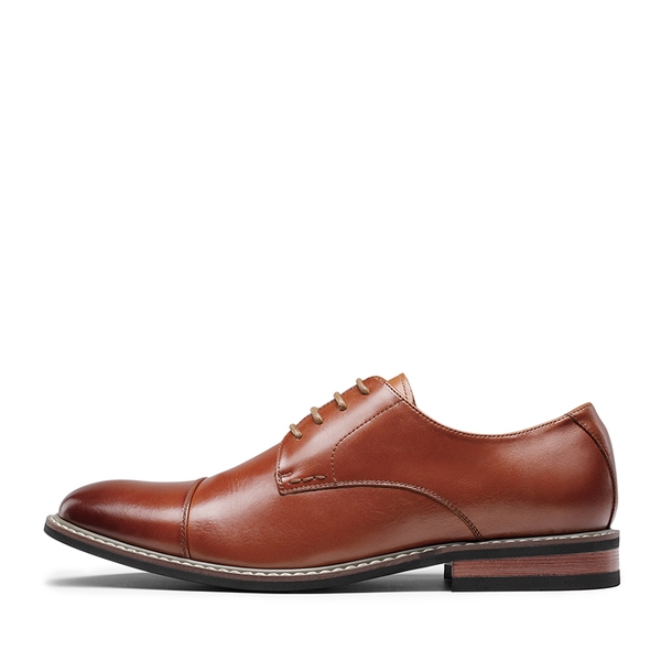 Men's Sophisticated Cap Toe Derby Shoes - BROWN - 1