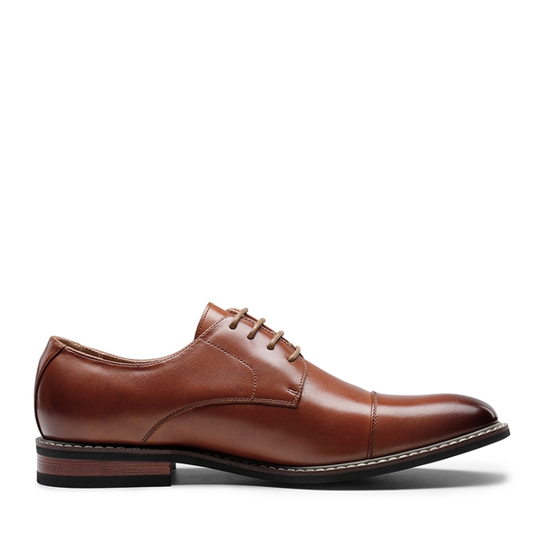 Men's Sophisticated Cap Toe Derby Shoes - BROWN - 2