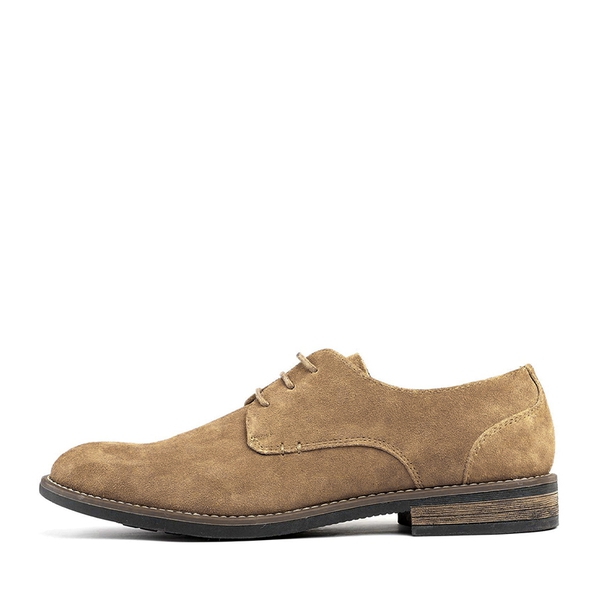 Men's Suede Oxford Dress Shoes - CAMEL - 1
