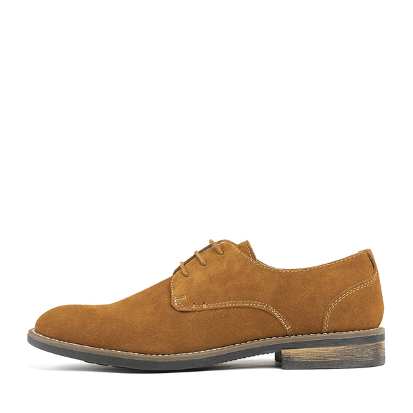 Men's Suede Oxford Dress Shoes - TAN - 1
