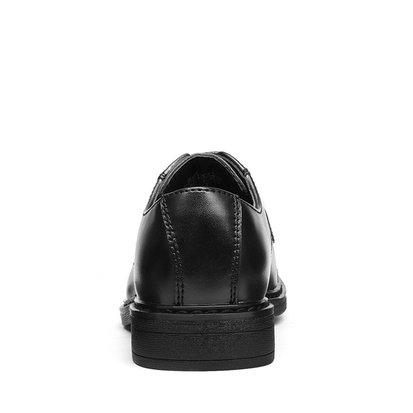 Boys' Vegan Leather Cap-Toe Dress Shoes - BLACK - 3