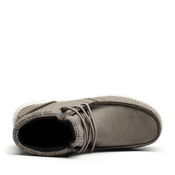 Men's Slip On Winter Loafer Boots - DARK-BROWN - 3