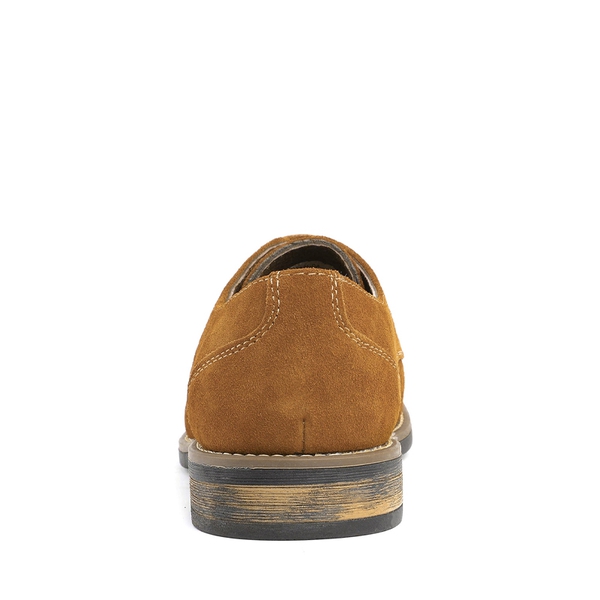 Men's Suede Oxford Dress Shoes - TAN - 4