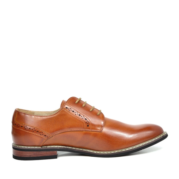 Men's Wide Fit Dress Oxford Shoes - BROWN - 2