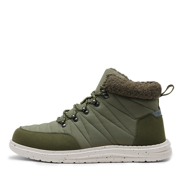 Men's Warm Lightweight Walking Boots - GREEN - 1