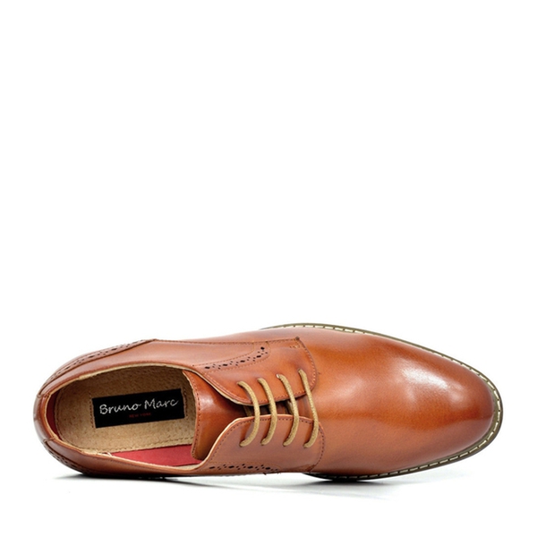 Men's Wide Fit Dress Oxford Shoes - BROWN - 3