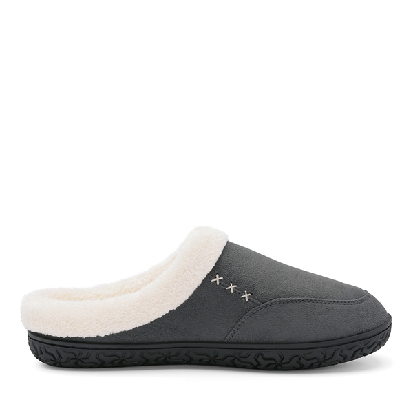 Men's Warm Faux Fur Lined House Slippers - GREY - 2