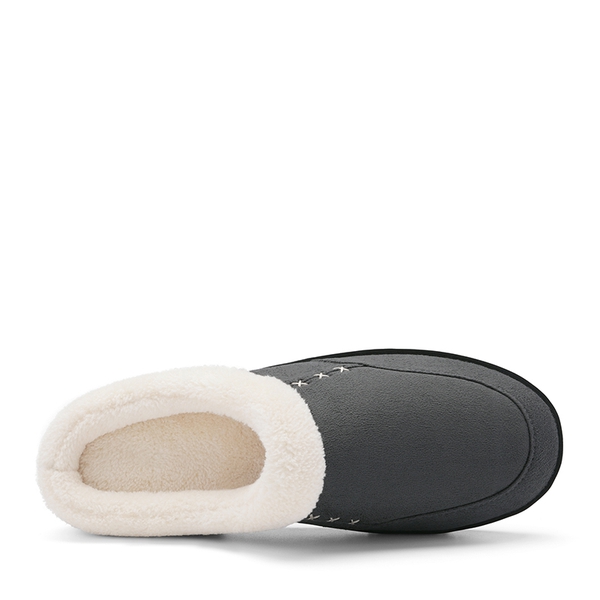 Men's Warm Faux Fur Lined House Slippers - GREY - 3