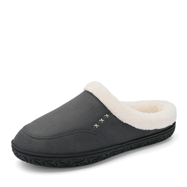 Men's Warm Faux Fur Lined House Slippers - GREY -  0