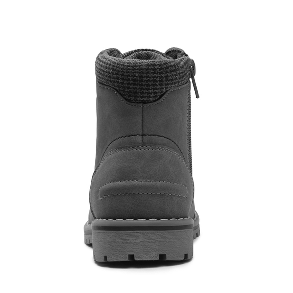 Kids Zipper Leather Ankle Boots - GREY - 5