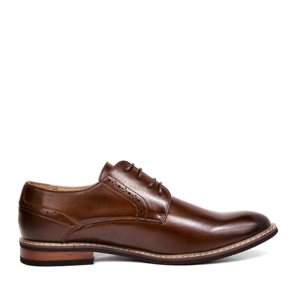 Men's Wide Fit Dress Oxford Shoes - DARK BROWN - 2