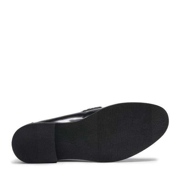 Women's Classic Flat Dress Loafers - BRIGHT BLACK - 4