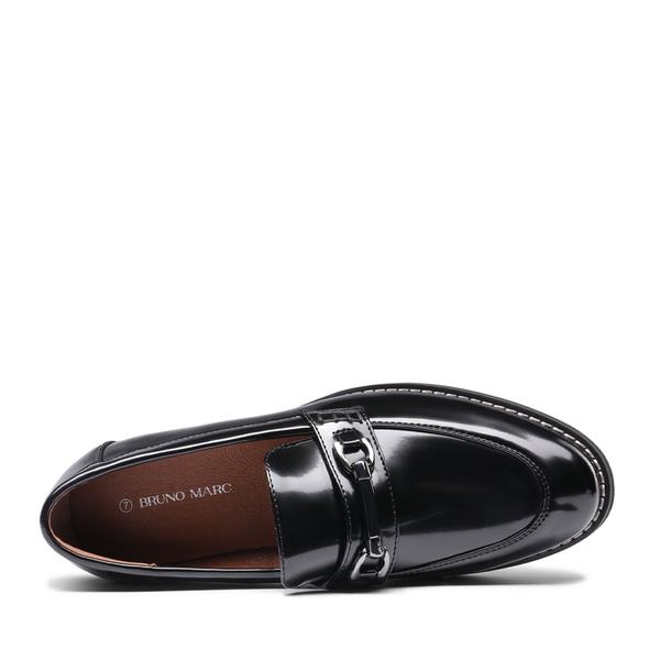 Women's Classic Flat Dress Loafers - BRIGHT BLACK - 3