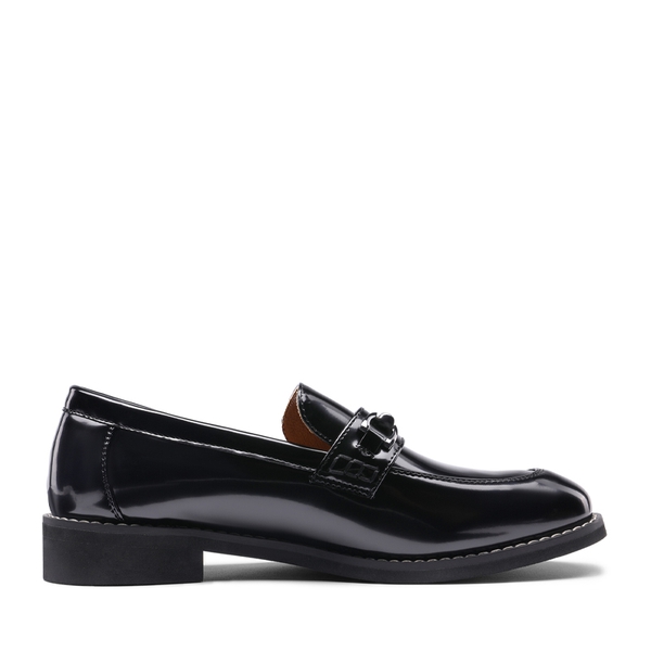 Women's Classic Flat Dress Loafers - BRIGHT BLACK - 2