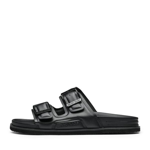 Men's  Double Strap Slides with Arch Support - BLACK - 1