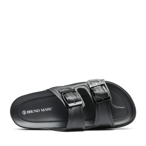 Men's  Double Strap Slides with Arch Support - BLACK - 3