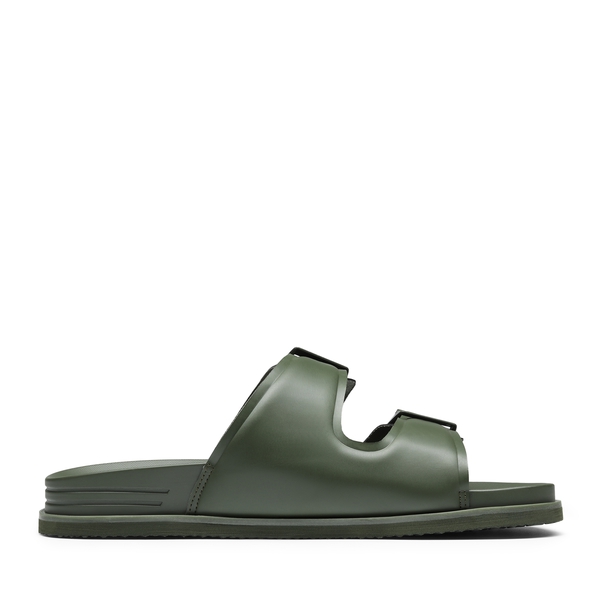 Men's  Double Strap Slides with Arch Support - ARMY GREEN - 2