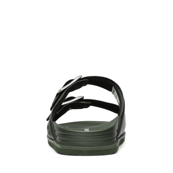Men's  Double Strap Slides with Arch Support - ARMY GREEN - 5