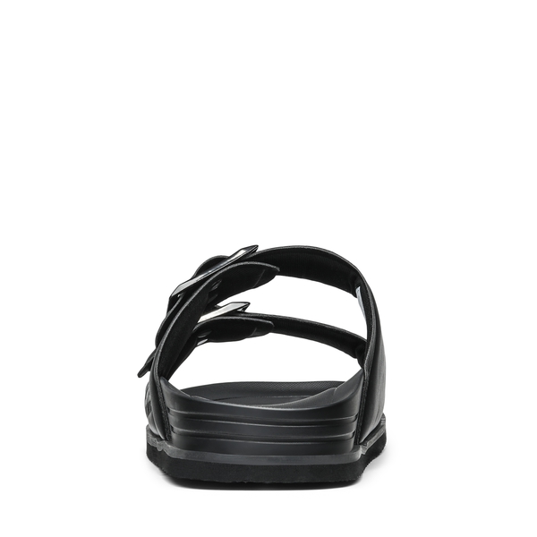 Men's  Double Strap Slides with Arch Support - BLACK - 5