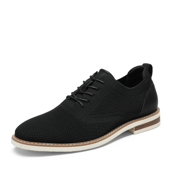 Men's Breathable Mesh Casual Oxford Shoes - BLACK -  0