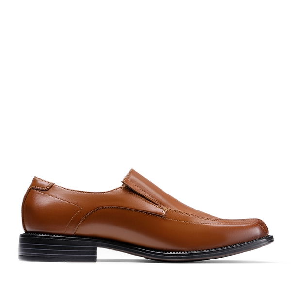 Men's Synthetic Leather Dress Loafers - BROWN - 2