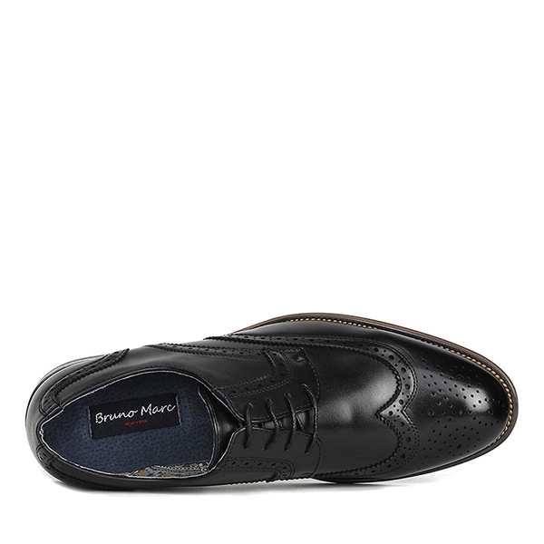 Men s Wide Wingtip Leather Dress Shoes Bruno Marc