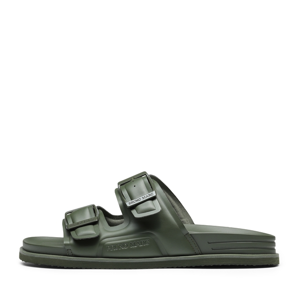 Men's  Double Strap Slides with Arch Support - ARMY GREEN - 1