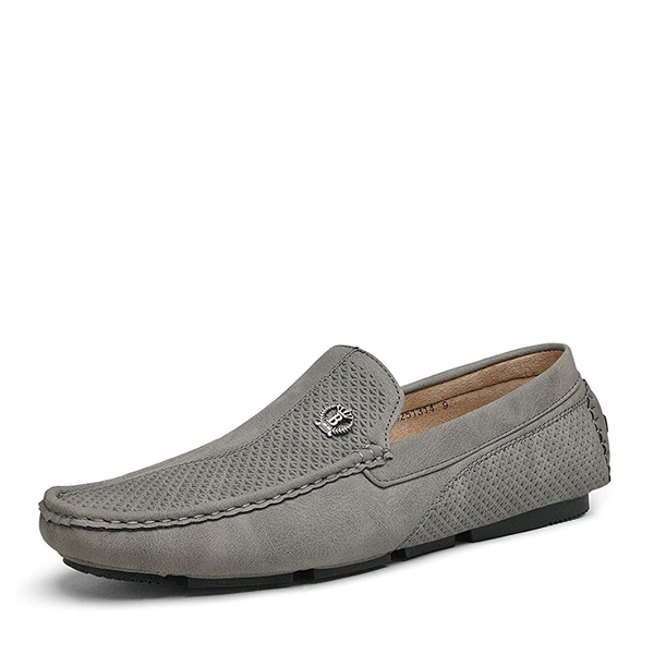 Men's Versatile PU Leather Casual Loafers - GREY -  0