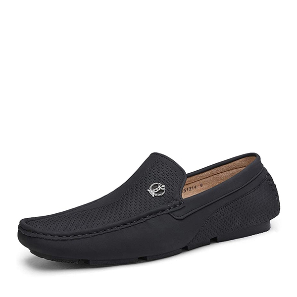 Men's Versatile PU Leather Casual Loafers - BLACK -  0