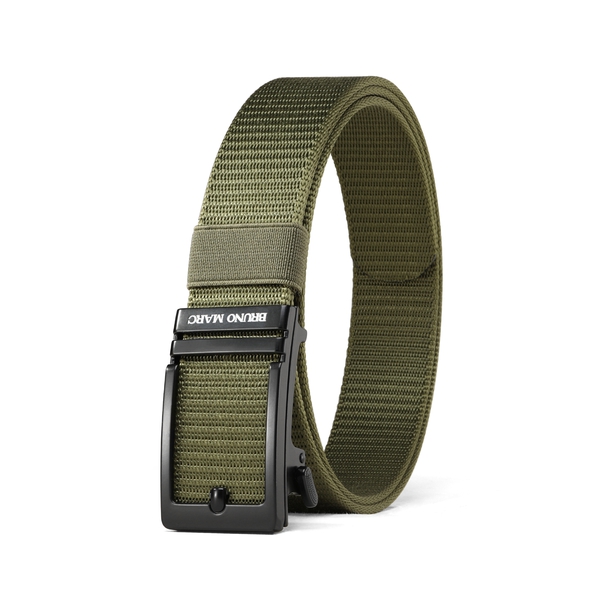 Men's Slide Buckle Canvas Belt - GREEN -  0