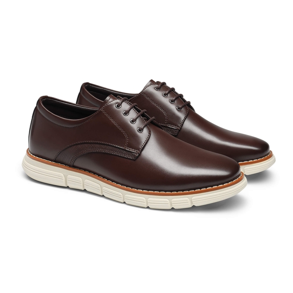 Men\'s Casual Oxford Sneakers, Faux Leather Lace-Up Walking Shoes with Cushioned Faux Leather Oxford Sneakers, Cushioned Walking Shoes, All  main image 3