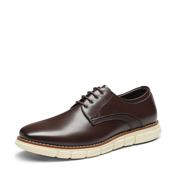[CrossFlex NeatPolish] Men's Non-Slip Casual Oxford Sneakers - DARK BROWN -  0