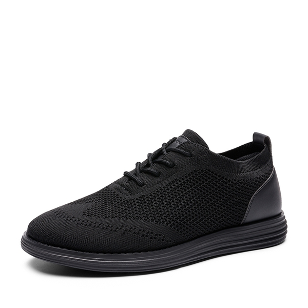 [KnitFlex Breeze+] Men's Mesh Wingtip Oxford Sneakers - ALL BLACK -  0
