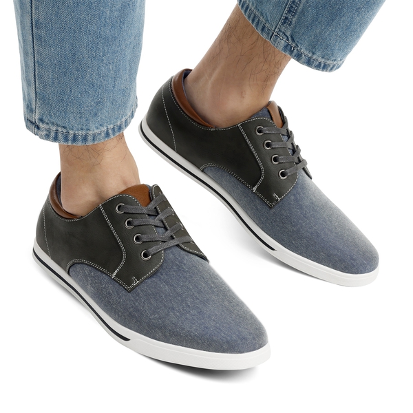 Men's Casual Oxford-Inspired Sneakers - GREY - 7