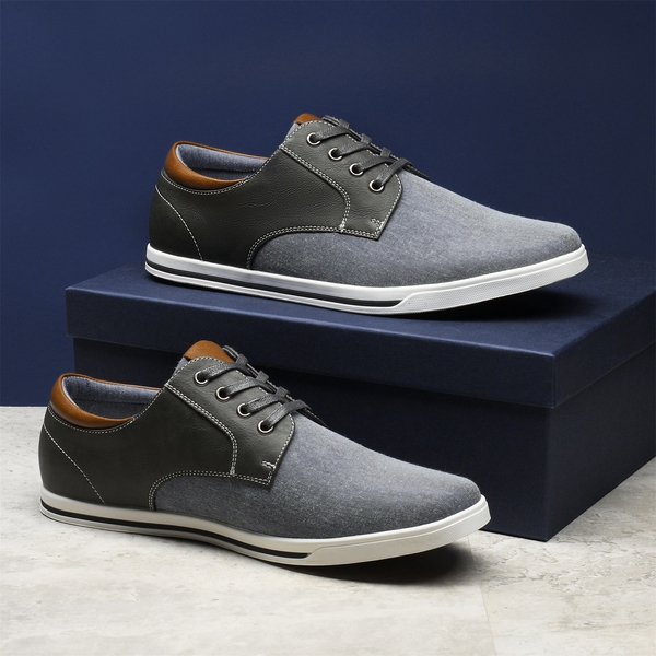 Men's Casual Oxford-Inspired Sneakers - GREY - 6