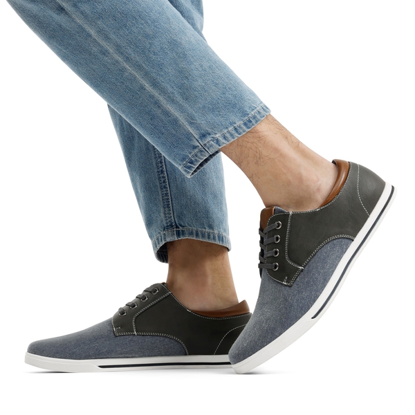 Men's Casual Oxford-Inspired Sneakers - GREY - 1