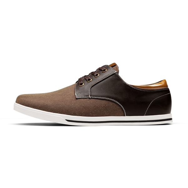Men's Casual Oxford-Inspired Sneakers - DARK BROWN - 2