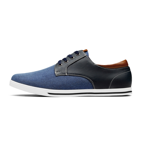 Men's Casual Oxford-Inspired Sneakers - NAVY - 2