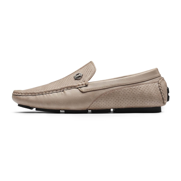 Men's Versatile PU Leather Casual Loafers - BEIGE - 2