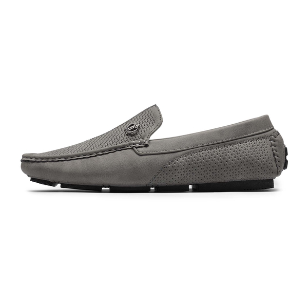 Men's Versatile PU Leather Casual Loafers - GREY - 2