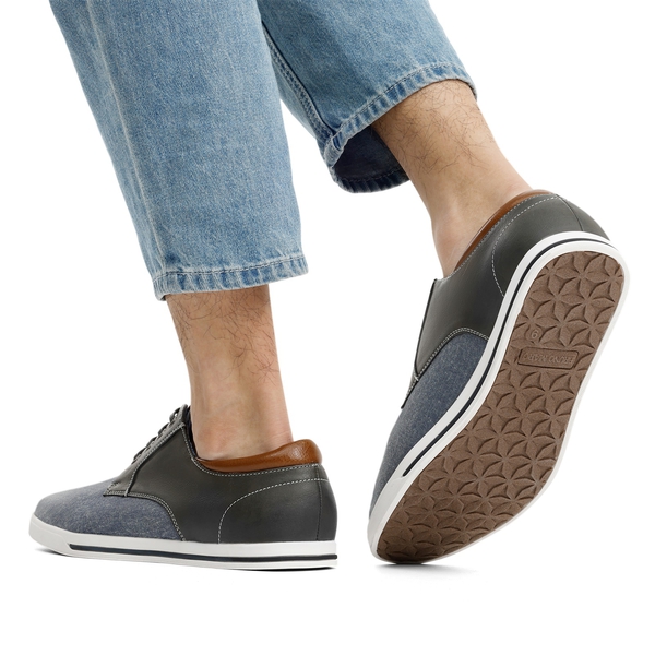 Men's Casual Oxford-Inspired Sneakers - GREY - 8