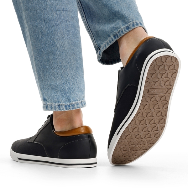 Men's Casual Oxford-Inspired Sneakers - BLACK - 7
