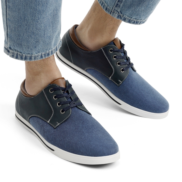 Men's Casual Oxford-Inspired Sneakers - NAVY - 1