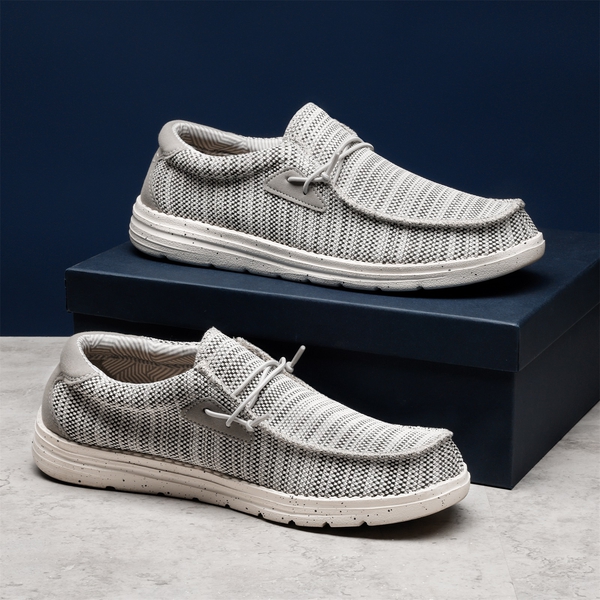 Men's Casual Slip-On Lightweight Loafers - GREY - 7