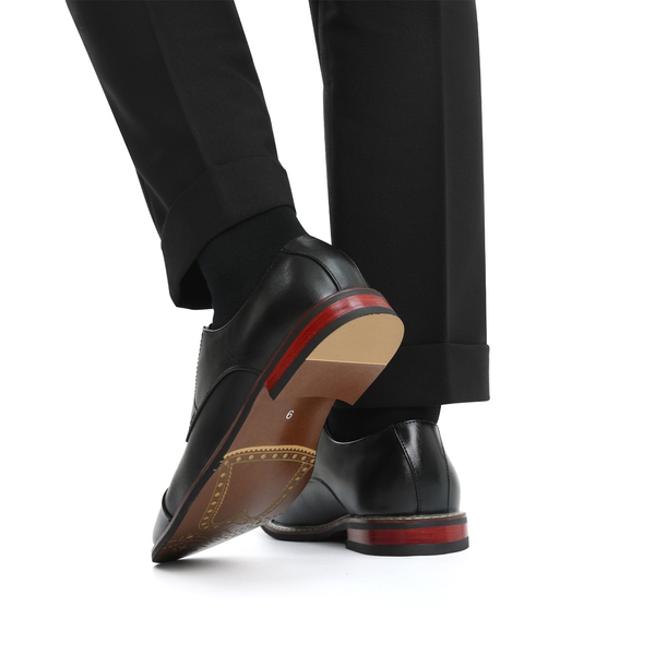 Men's Classic Cap-Toe Formal Oxford Shoes - BLACK - 8